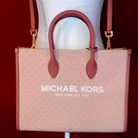 mirella tote michael kors pink|mirella medium logo tote.